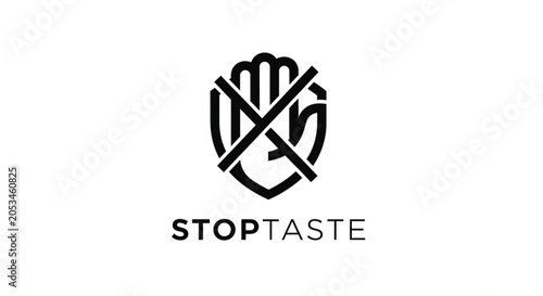 Stop Taste No Food Symbol Logo.