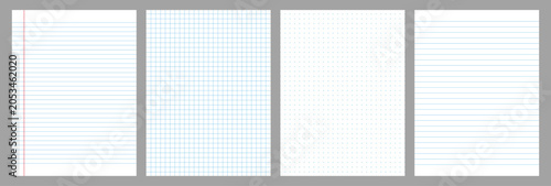 Foto White A4 vector set of craft grid paper textures