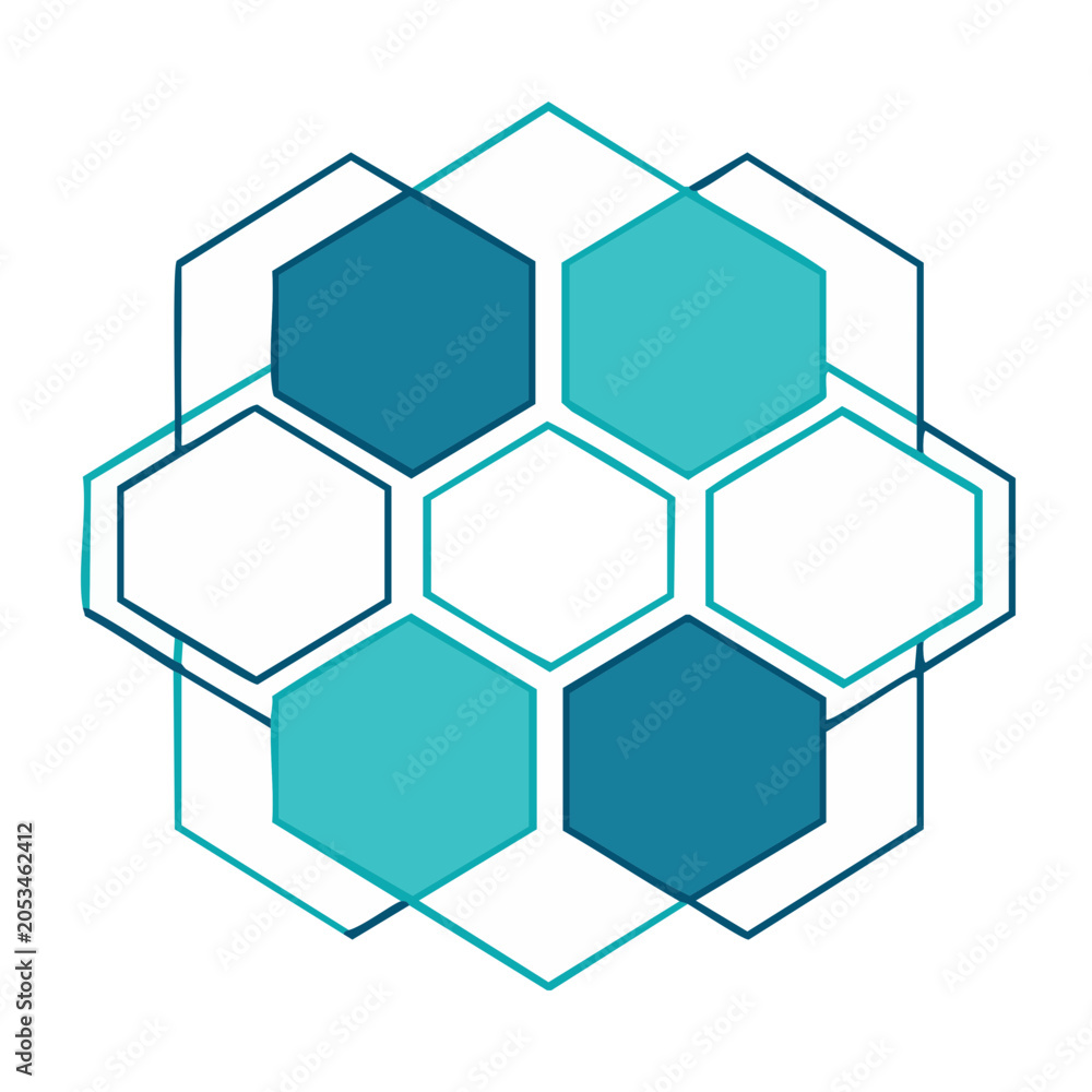 Obraz premium Abstract Geometric Hexagon Pattern Design