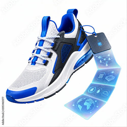 Digital Product Passport Sneaker With Smart Tag And Supply Chain Data Interface