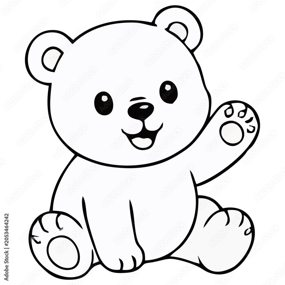 Obraz premium Cute Cartoon Bear Vector Illustration, Adorable Grizzly Teddy Character Mascot Isolated