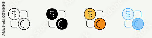 Obraz na płótnie Currency Single Icon Pack Multistyle