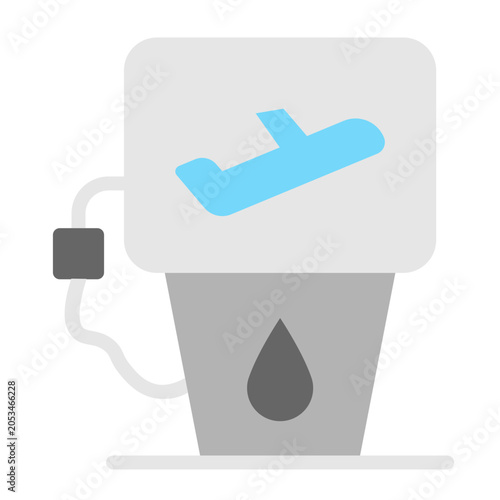 Jet Fuel Pump  Vector Flat Icon Design
