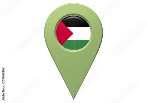 Bild auf Leinwand Palestinian Flag Map Marker Icon Location
