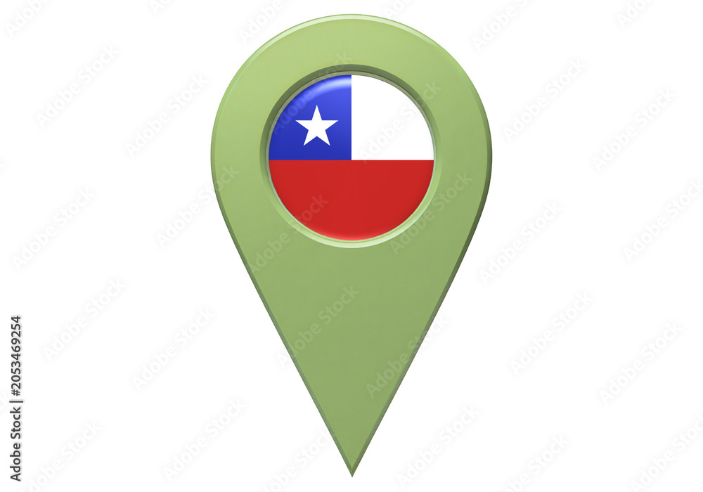 Fototapeta premium Chile Map Marker Flag Icon Location