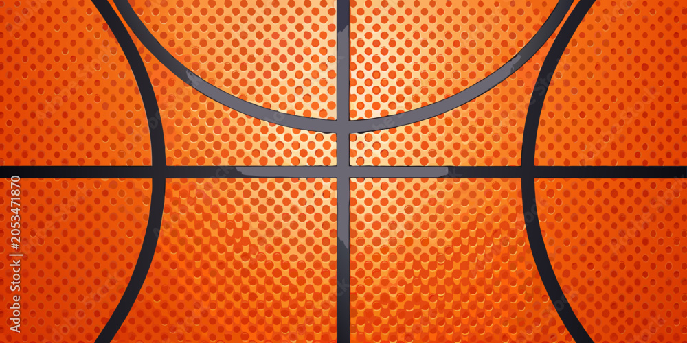 Obraz premium Orange basketball texture with black lines vector illustration