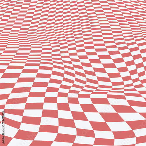 Modern abstract background checkerboard pattern with flowing wave effects and optical illusion aesthetics. This dynamic geometric design creates a sense of movement and depth, making it ideal for post