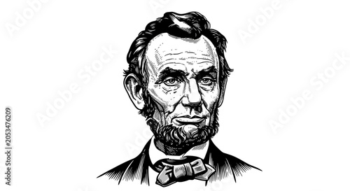 Engaging Portrait Illustration of Abraham Lincoln