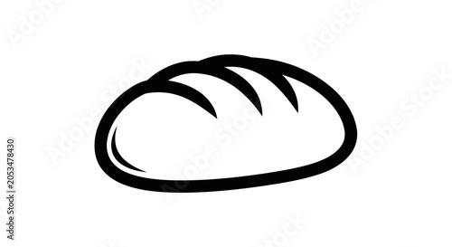 Obraz na płótnie A black and white illustration of a loaf of bread