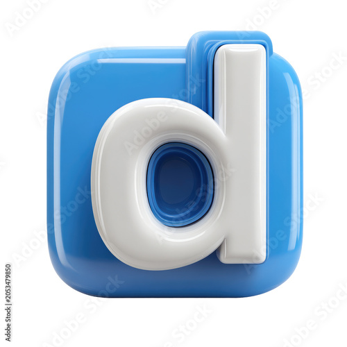 Glossy, stylized letter 