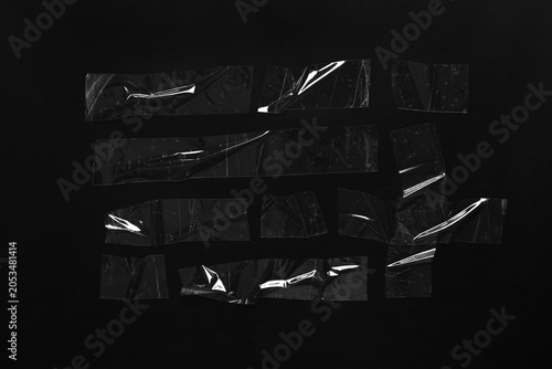 Clear adhesive tape strips ...