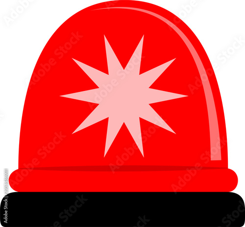 Red warning light illustration. Multi-pointed starburst graphic simulates a bright, flashing glow.