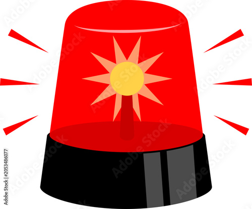 Red warning light illustration. Multi-pointed starburst graphic simulates a bright, flashing glow.