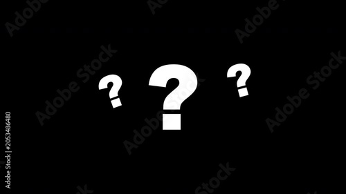Minimal Question Mark Animation Up Down Rotate Clean White Loop Transparent Background