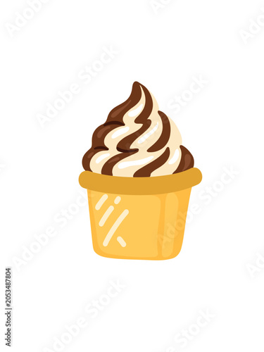 chocolate plombir ice cream in cardboard container isolated