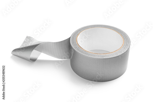 Gray duct tape roll with un...