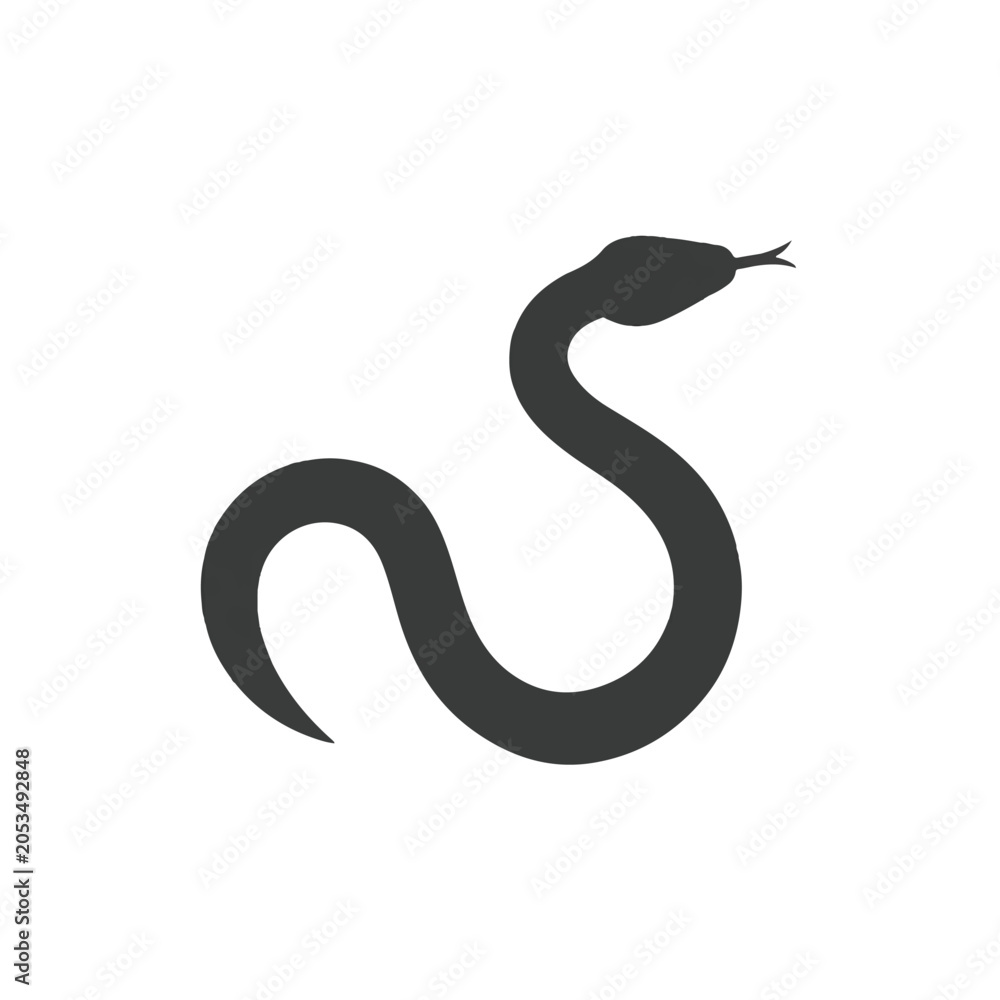 Fototapeta premium Minimalist snake silhouette icon
