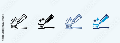 Schilderij op canvas dentifrice multiple style icon collection