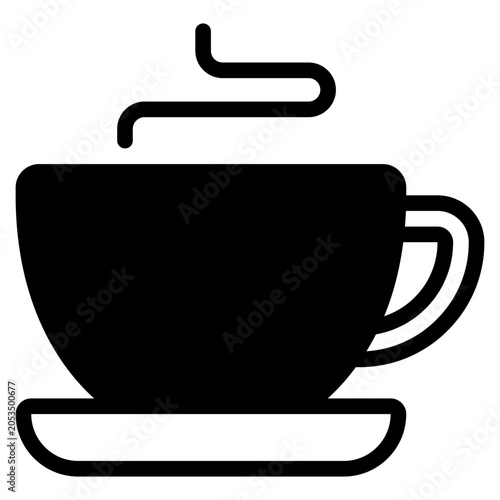 An icon representing a hot beverage in a cup, symbolizing warmth, relaxation, and refreshment.