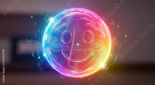 Vibrant Smiling Face Emoticon Animation.