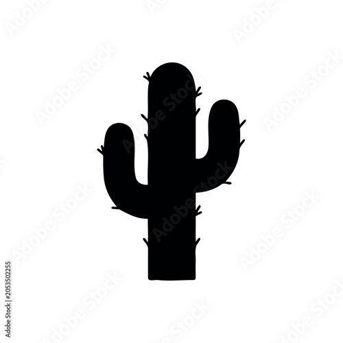 Cactus silhouette icon vector illustration on white background