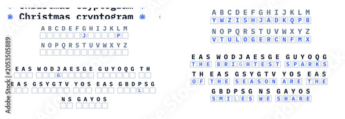 Canvastavla Christmas coded message vector with decoded phrases