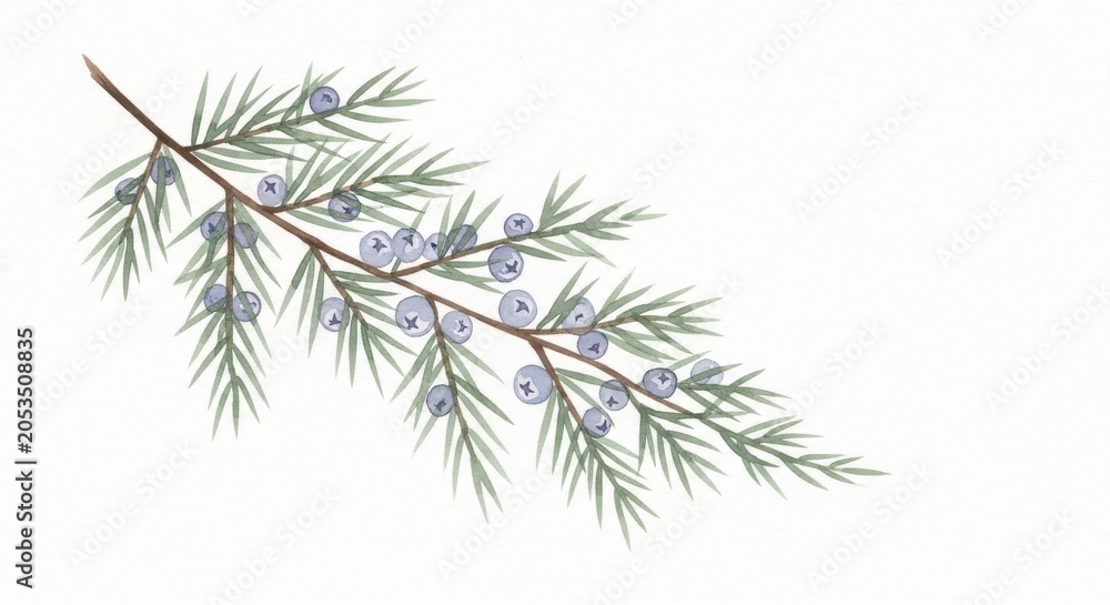 Fototapeta premium Eucalyptus branch with leaves and buds isolated on white background