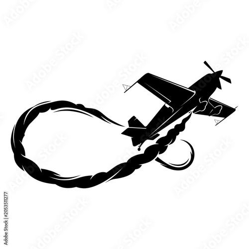 Fotografía Black silhouette vector illustration of a seaplane floating on water, perfect for aviation, transportation, travel, and adventure-themed designs