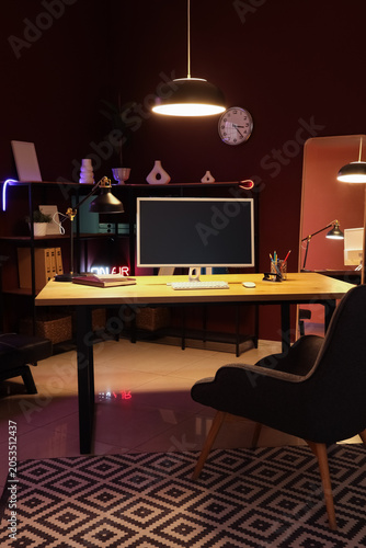 Modern home office interior...