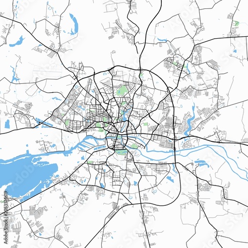 Foto Minimal vector street map of Kaliningrad, Kaliningrad Oblast, Russia