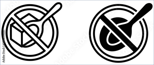Foto Sugar Free Icon with Healthy Nutrition Badge and Natural Food Illustration Design