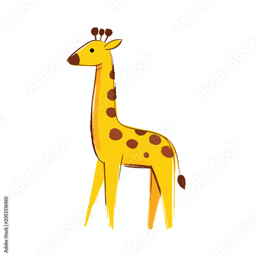 Cute cartoon giraffe illustration for children.