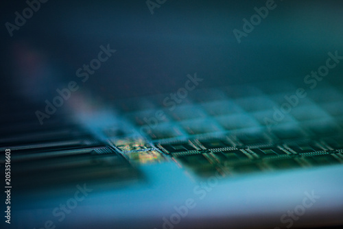 Slika na platnu Wafer silicon wafer microchip production illuminating electronic components