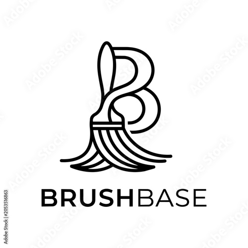 Creative Brushstroke Letter B Logo Design, Artistic Branding Identity