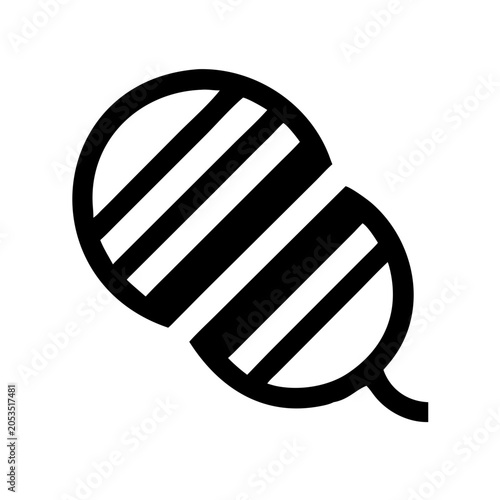 Fotografía Striped ball of yarn icon for knitting and sewing with knitting needlework illus