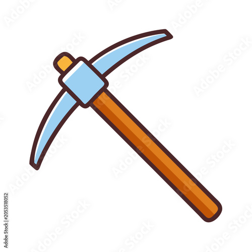 Billede på lærred Mining pickaxe tool icon for geology and excavation with industry equipment cons
