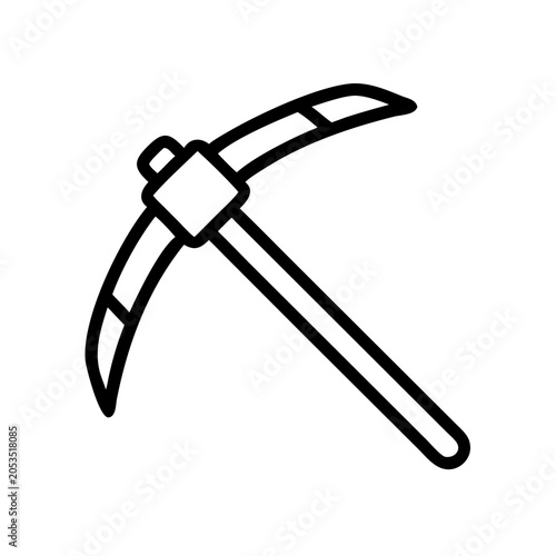 Bild auf Leinwand Linear mining pickaxe tool symbol for construction with industry equipment const