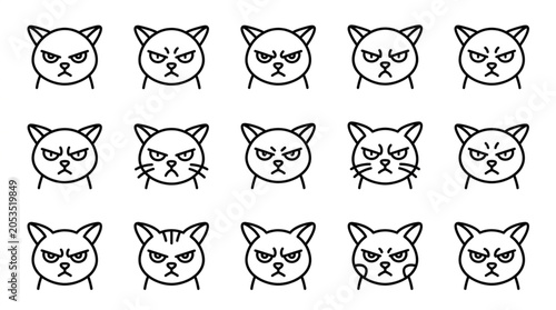 Foto Collection of Grumpy Cat Faces Expressing Different Emotions.