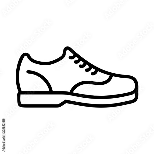 Bild auf Leinwand Detailed line art illustration of a classic oxford shoe for fashion design with