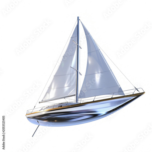 Sailing Boat 3D Illustration