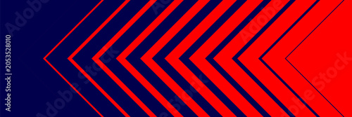 Schilderij op canvas Abstract Dynamic Red and Dark Blue Chevron Arrow Pattern Background