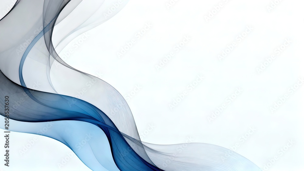 Fototapeta premium Dark Light Blue Transparent Satin Wave Curve Ultra-Minimalist Fluid Background Image