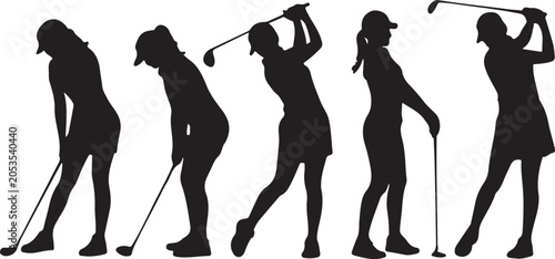 Quadro su tela golf girl silhouettes