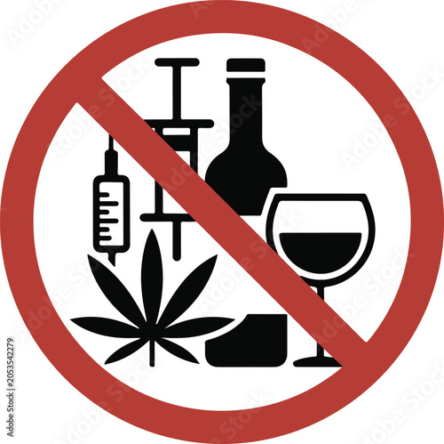 Принти на полотні No drugs and alcohol sign