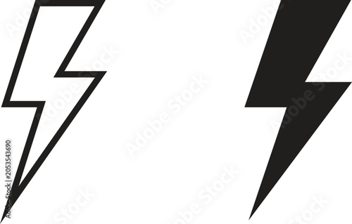 lightning bolt icon vector. lightning bolt vector design and illustration. lightning bolt silhouette and outline isolated on white background.