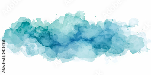 An abstract hand-drawn blue watercolor background with a vintage paper texture depicting a light cloudscape and ethereal smoke patterns