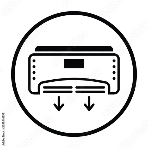 Εκτύπωση καμβά Printer icon with paper ejection