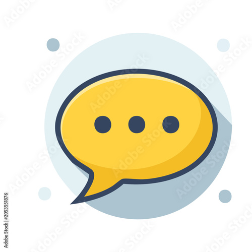Yellow speech bubble icon with three dots