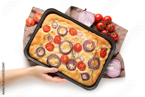 Female hand holding baking ...