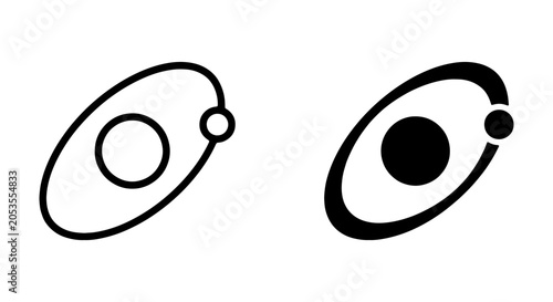 Cuadro en lienzo Atom Icon Set, Atomic Structure Symbols, Science and Physics Concepts, Vector Gr